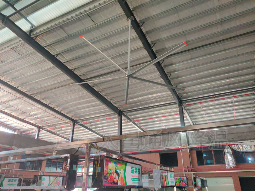 菜市場工業(yè)大風(fēng)扇通風(fēng)降溫系統(tǒng)，舒適靜音，四季通用